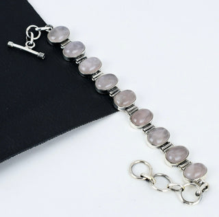 Rose Quartz Bracelet 925 Silver