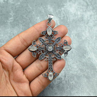 Moonstone Pendant necklaces cross 