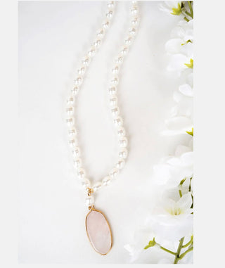 Rose Quartz Pearl Necklace