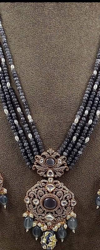gray beads are Victorian style antique piece