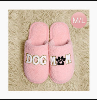 Dog mom pink slippers . 