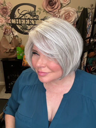 Silver bob wig no root 