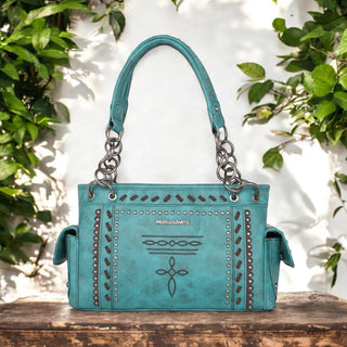 Montana West  Teal. whipstitch collection handbag