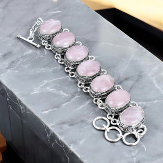 Rose quartz bracelet 925 sterling