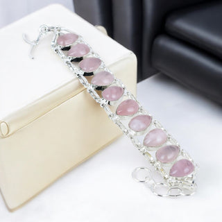 Rose quartz bracelet 925 sterling