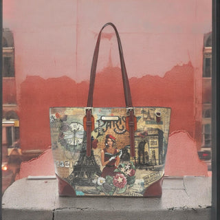 Nicole Lee Paris Fashion Week Shopper Bag - Vintage-Inspired with Rhinestones