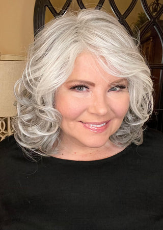 short curly gray lux wig